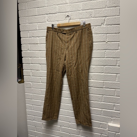 Pal Zileri Tan Striped Chinos - Picture 2 of 10